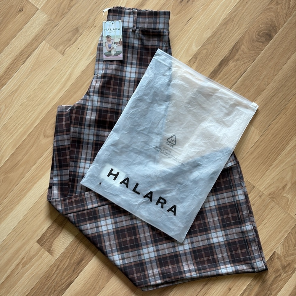 HALARA Brown and Cream Plaid Pants - Picture 7 of 7